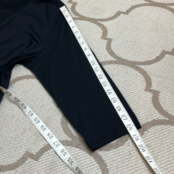 Boden black 3/4 sleeve fixed wrap jersey stretch dress, size 16 long - Picture 8 of 12